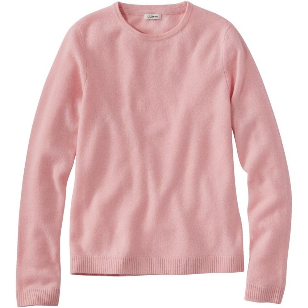 🩷 L.L.Bean Classic Cashmere Crewneck Sweater – Shell Pink – Size S/Tall